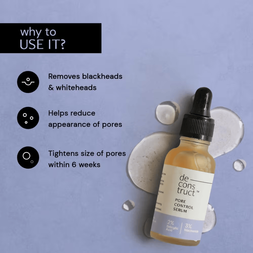 Pore Control Face Serum- 2% Salicylic Acid + 3% Niacinamide For Open Pores Cosmetic Cove
