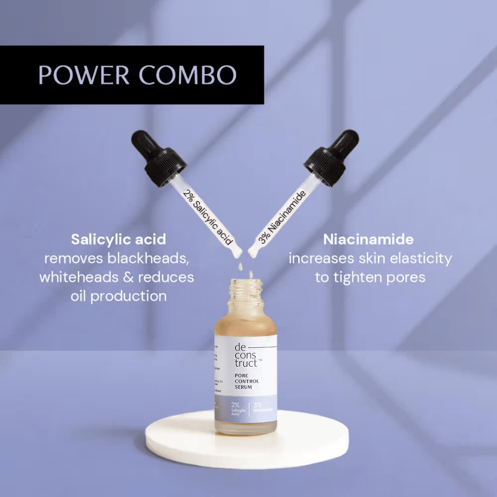 Pore Control Face Serum- 2% Salicylic Acid + 3% Niacinamide For Open Pores Cosmetic Cove