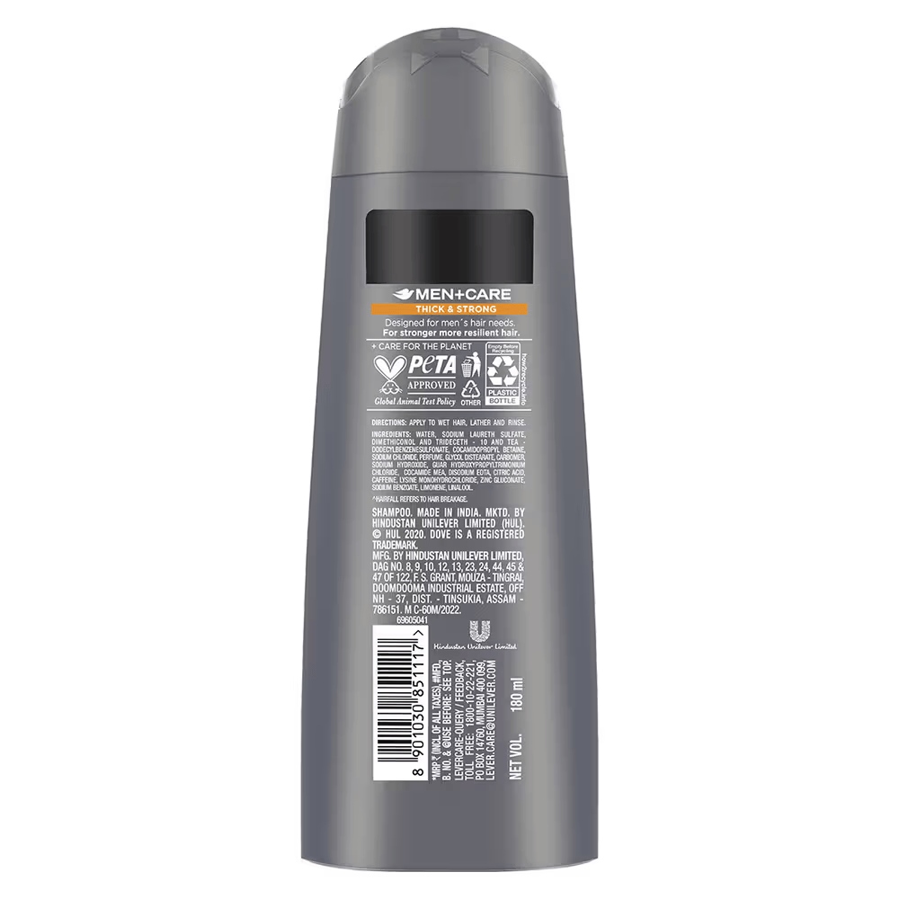Dove Men+Care Thick & Strong 2-in-1 Shampoo + Conditioner. Cosmetic Cove