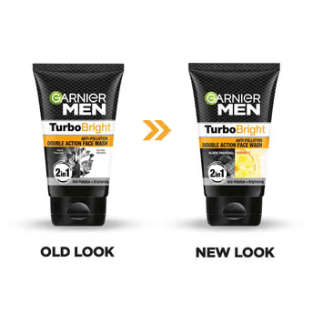Garnier Men Turbo Bright Double Action Face Wash, Deep Cleansing Anti Pollution Face Wash Cosmetic Cove