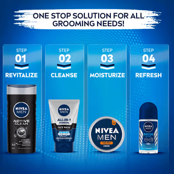 NIVEA MEN Face Wash, All in 1 Charcoal, to Detoxify & Refresh Skin with 10x Vitamin C Effect Cosmetic Cove