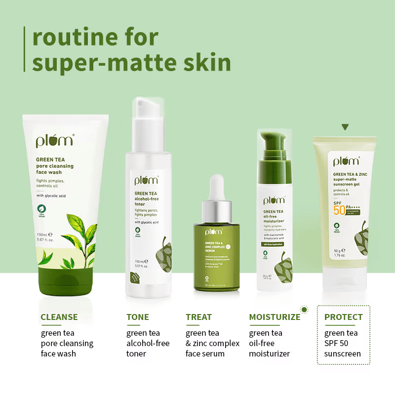Green Tea & Zinc Matte SPF 50 Sunscreen Gel Cosmetic Cove