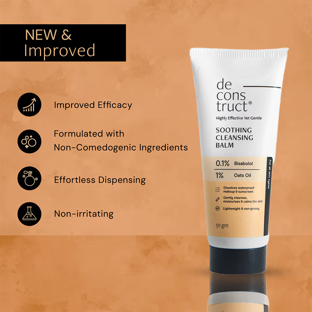 Soothing Cleansing Balm With 0.1% Bisabolol, 1% Oats Oil Sunscreen & Makeup Remover Cosmetic Cove