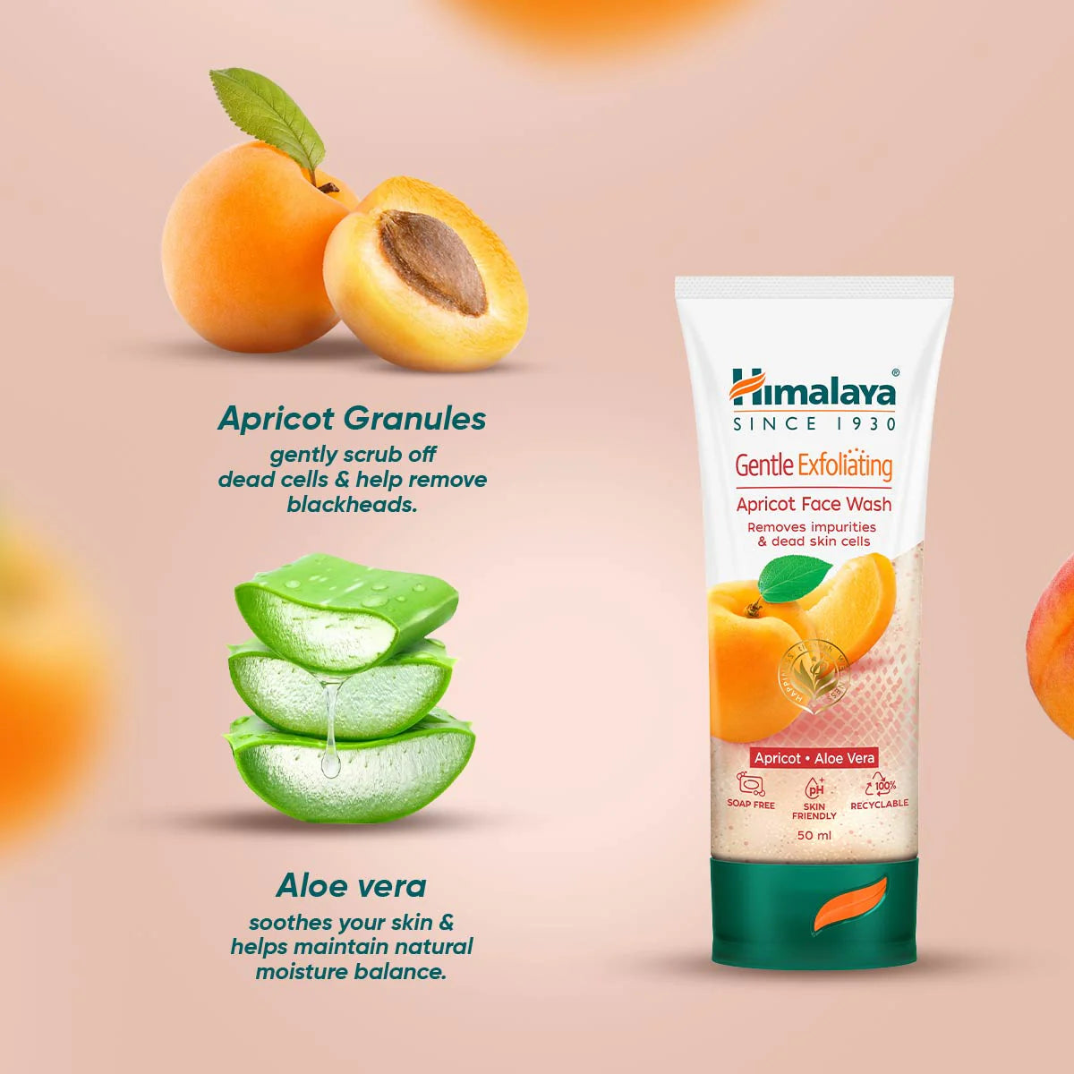 Himalaya Gentle Exfoliating Apricot Face Wash. Cosmetic Cove